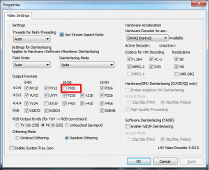 Video Decoder Properties